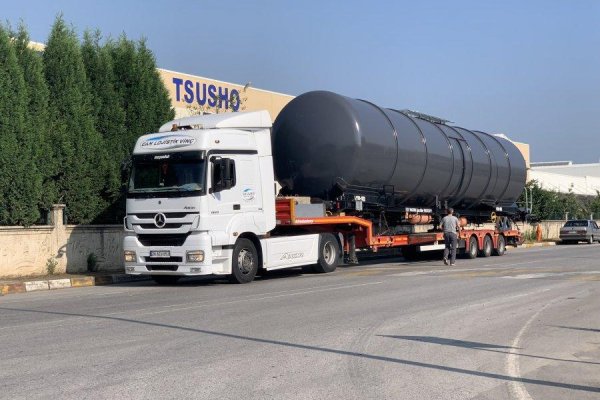 16 METRE UZUNLUK 4 METRE ÇAP TANK VAGON TAŞIMA