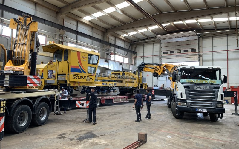 TREN YOLU MAKİNASI LOJİSTİK  OPERASYONU 40 TON ESKİŞEHİR VİNÇ